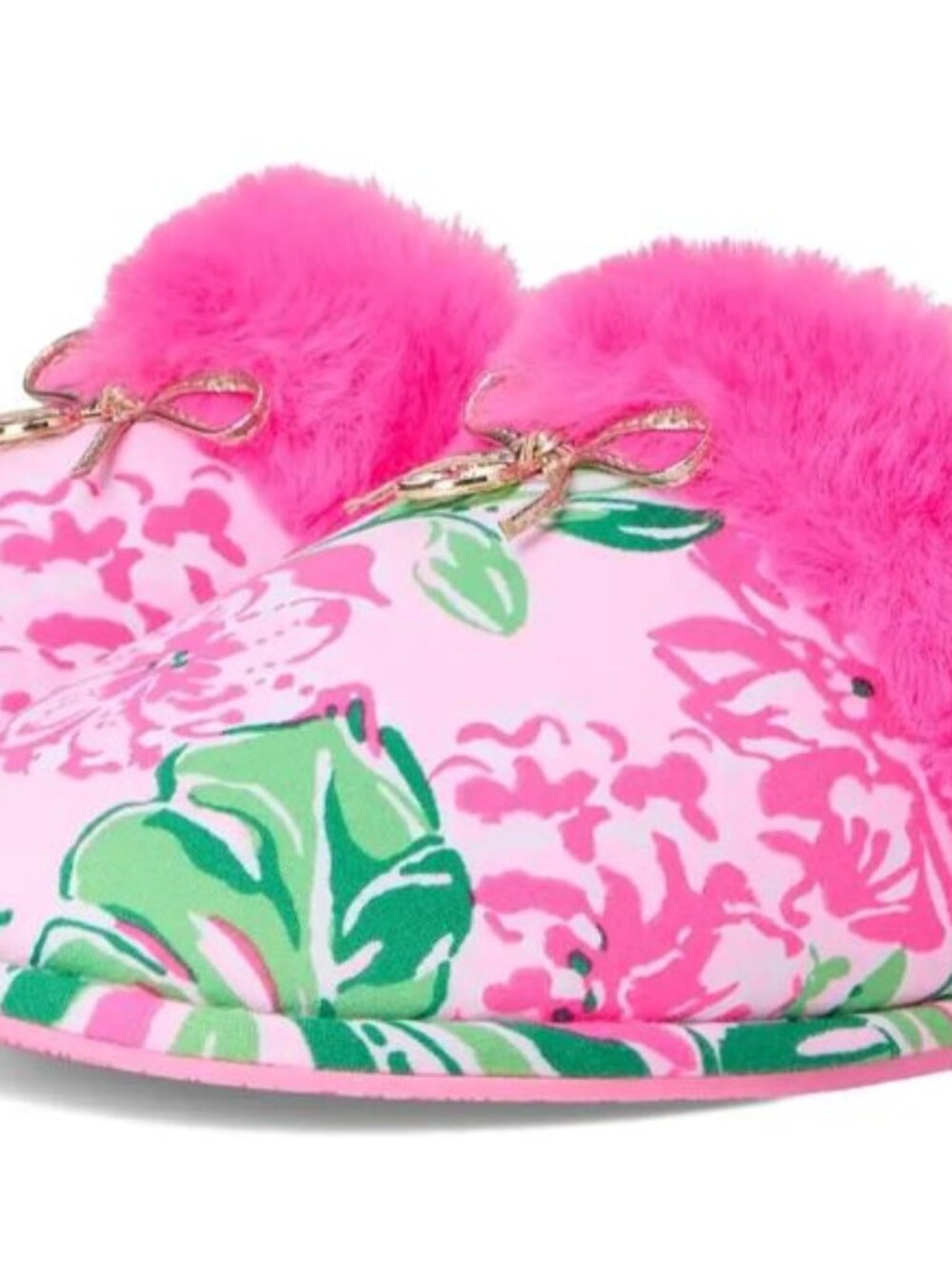 Lilly Pulitzer Women's Harte Bow Slippers, Conch Shell Pink Koala La La, 7/8